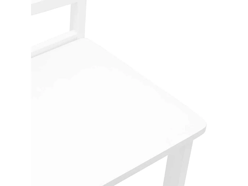 Sedie da pranzo 2 pezzi in legno massello di gomma bianco