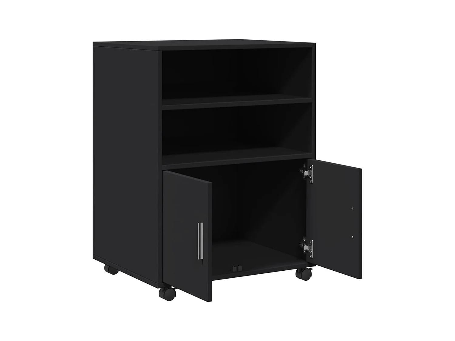 Armario rodante negro 60x48x81 cm madera de ingeniería