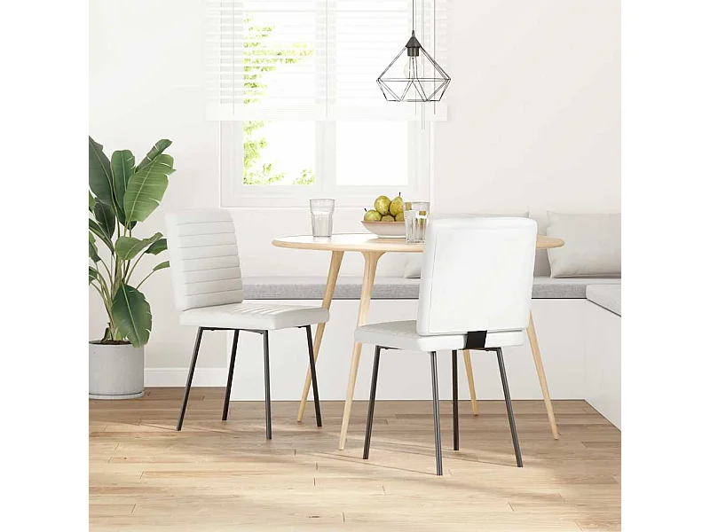 Set di 2 sedie da pranzo in similpelle bianca