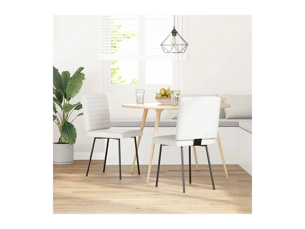 Chaises à manger lot de 2 blanc similicuir