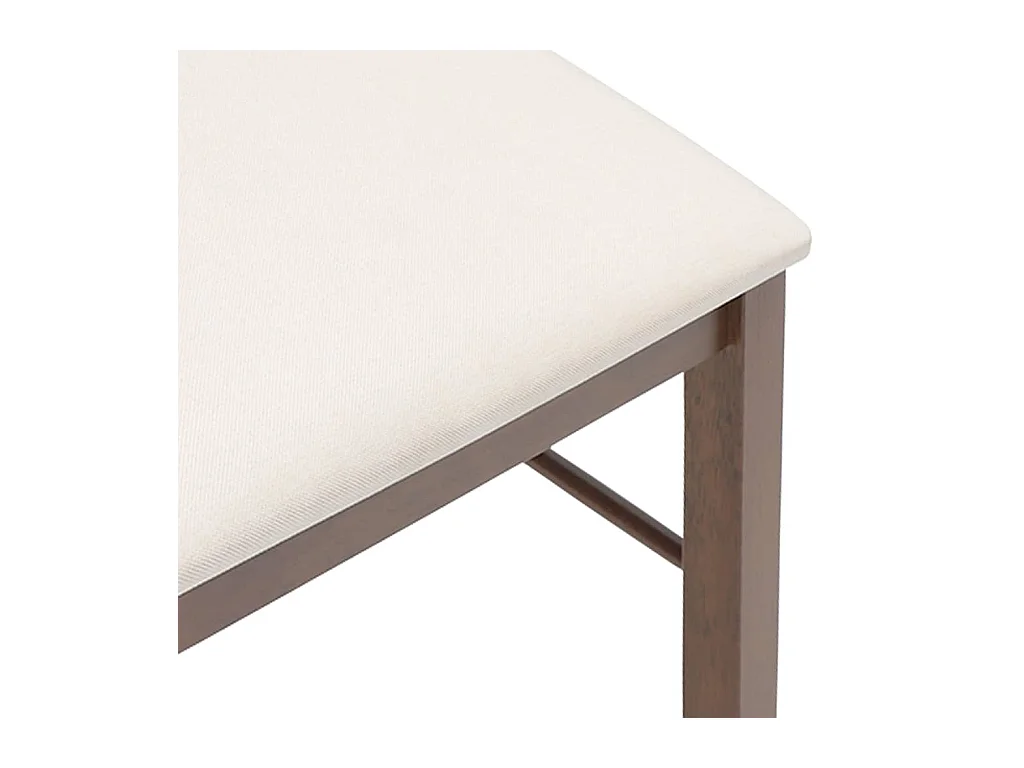 Chaises à manger coussins 2 pcs marron bois massif caoutchouc