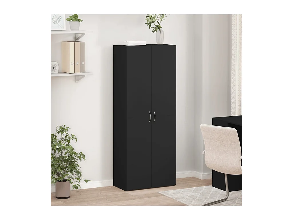 Archivador negro 60x32x153 cm madera de ingeniería