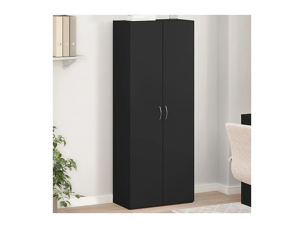 Zwarte archiefkast 60x32x153 cm bewerkt hout