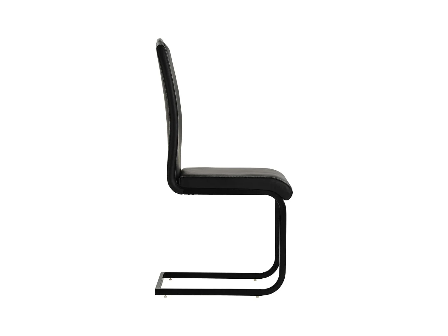 Cantilever eetkamerstoelen set van 4 zwart imitatieleer