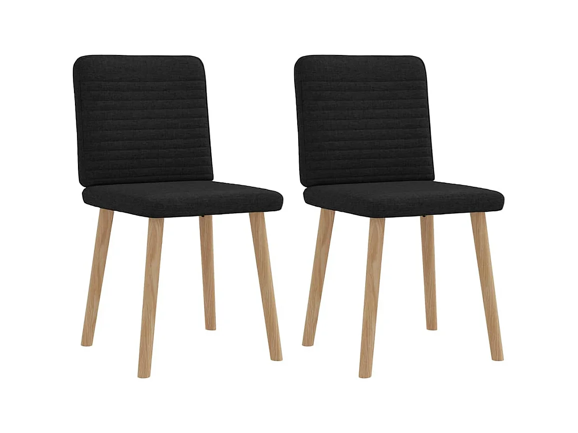 Chaises à manger lot de 2 noir tissu