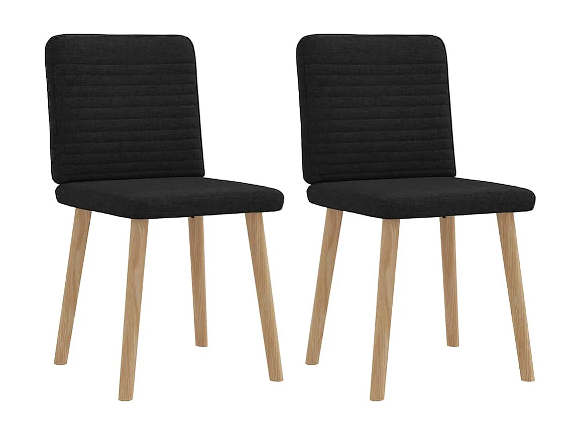 Chaises à manger lot de 2 noir tissu
