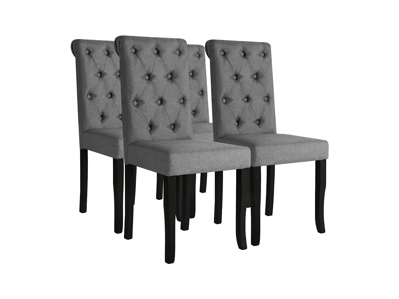 Juego de 4 sillas de comedor de tela gris oscuro