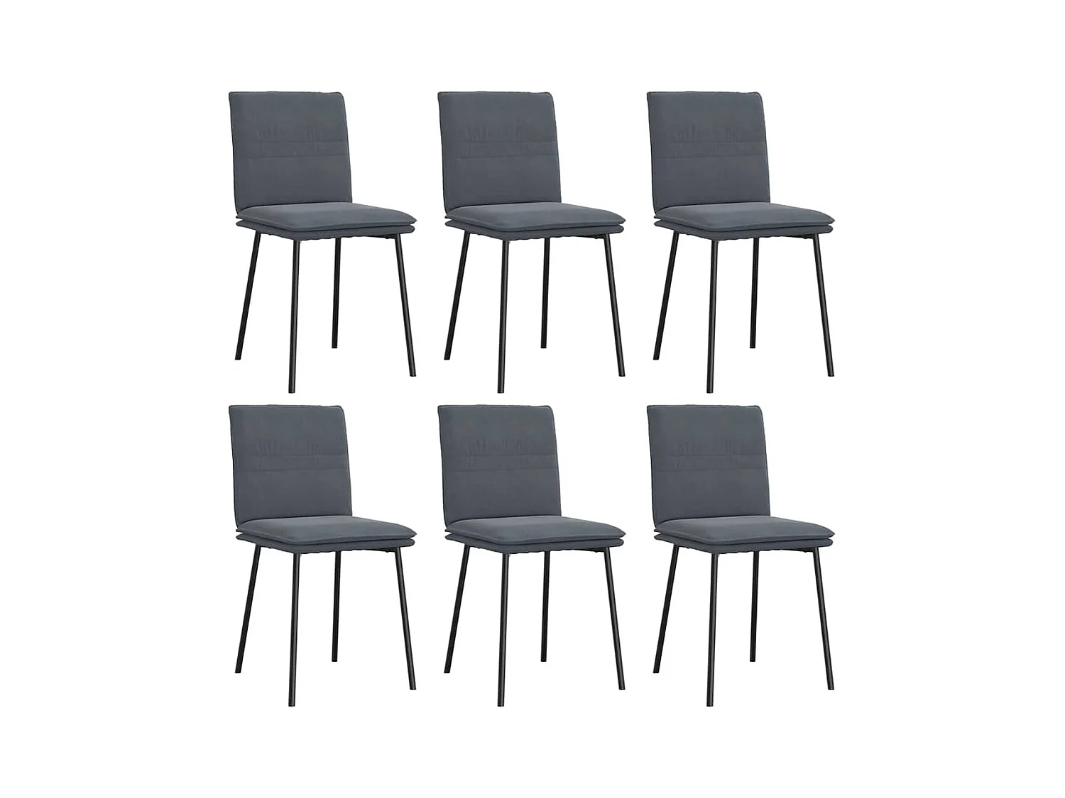 Eetkamerstoelen set van 6 donkergrijs fluweel