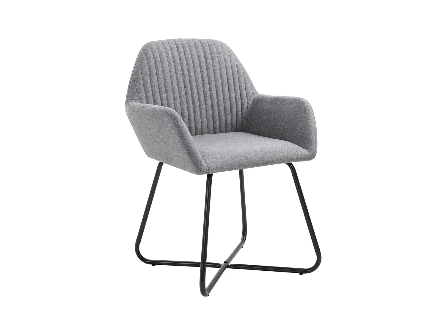 Eetkamerstoelen set van 2 lichtgrijze stof