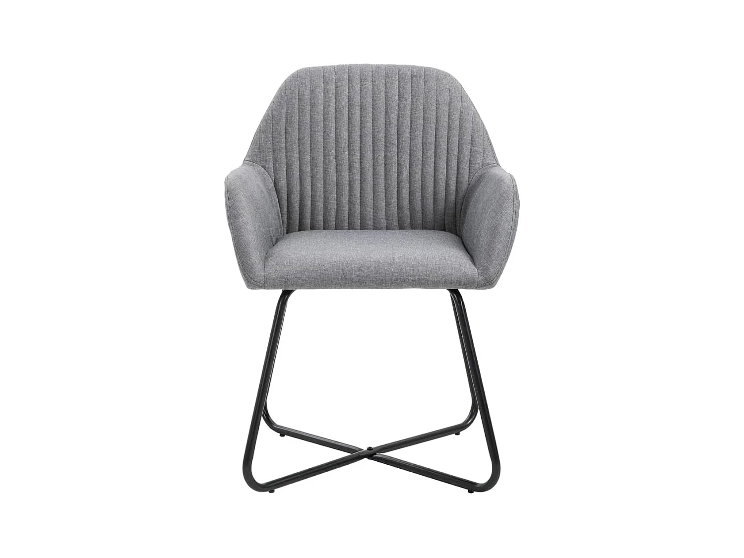 Eetkamerstoelen set van 2 lichtgrijze stof