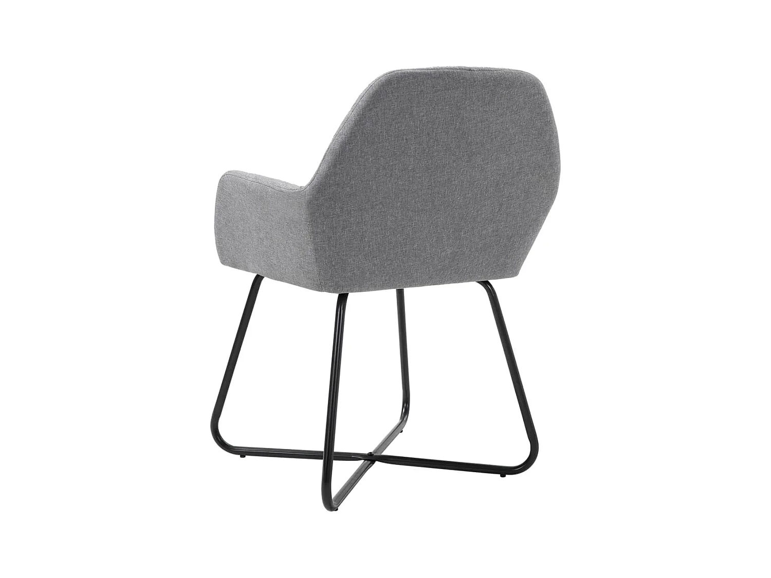 Eetkamerstoelen set van 2 lichtgrijze stof