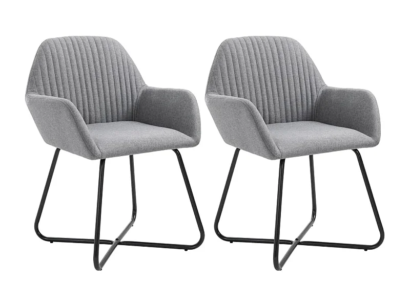 Chaises à manger lot de 2 gris clair tissu