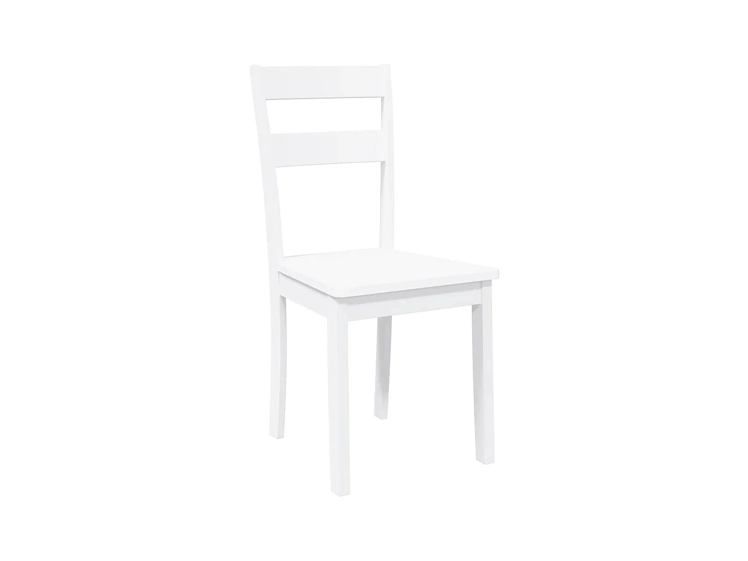 Chaises à manger 2 pcs blanc bois massif caoutchouc
