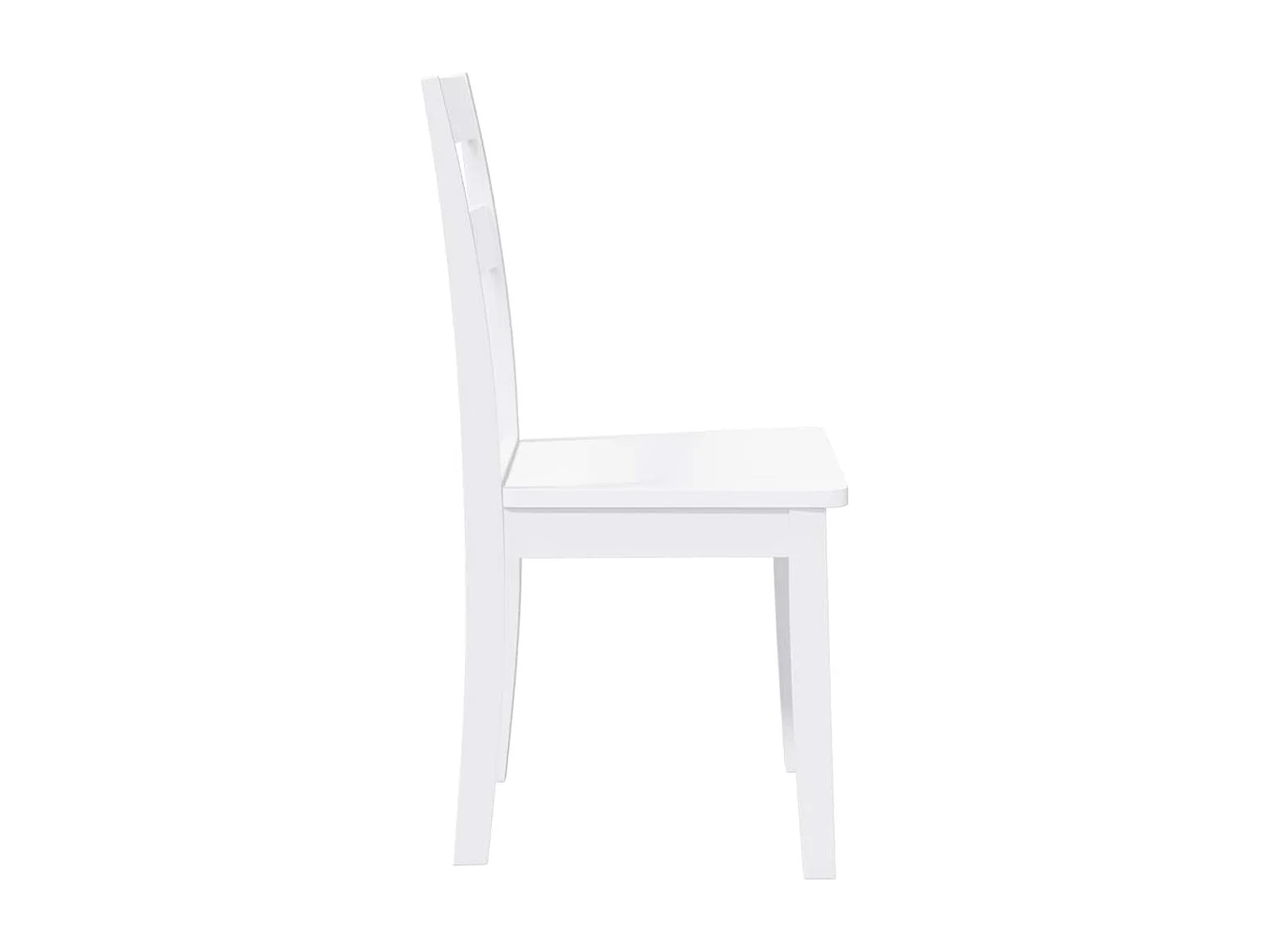 Chaises à manger 2 pcs blanc bois massif caoutchouc
