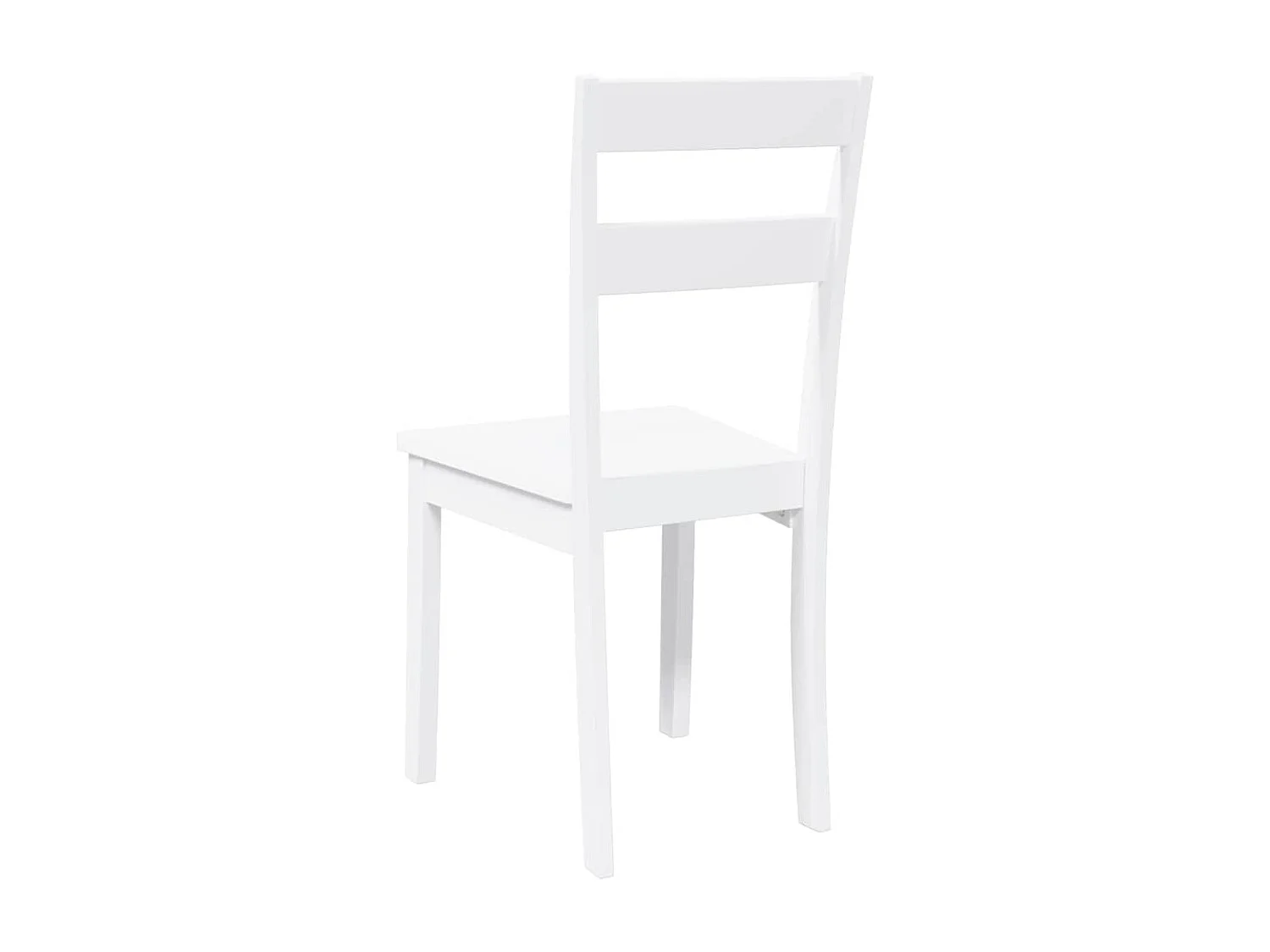 Chaises à manger 2 pcs blanc bois massif caoutchouc