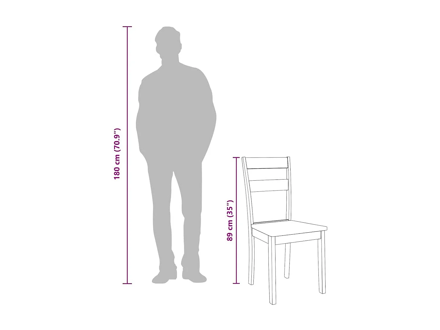 Chaises à manger 2 pcs blanc bois massif caoutchouc