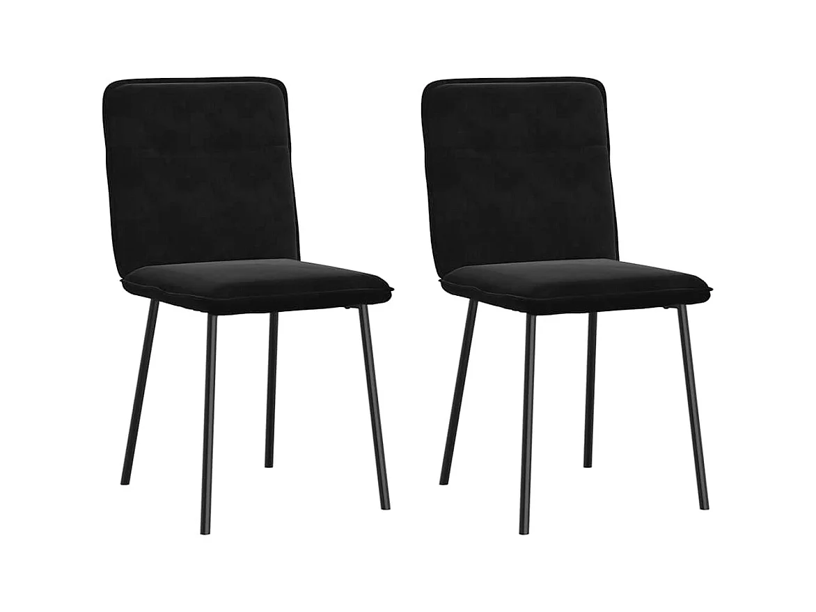 Chaises à manger lot de 2 Noir Velours