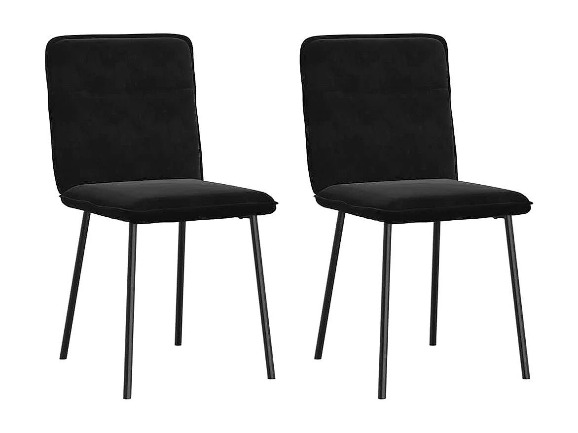 Set di 2 sedie da pranzo in velluto nero