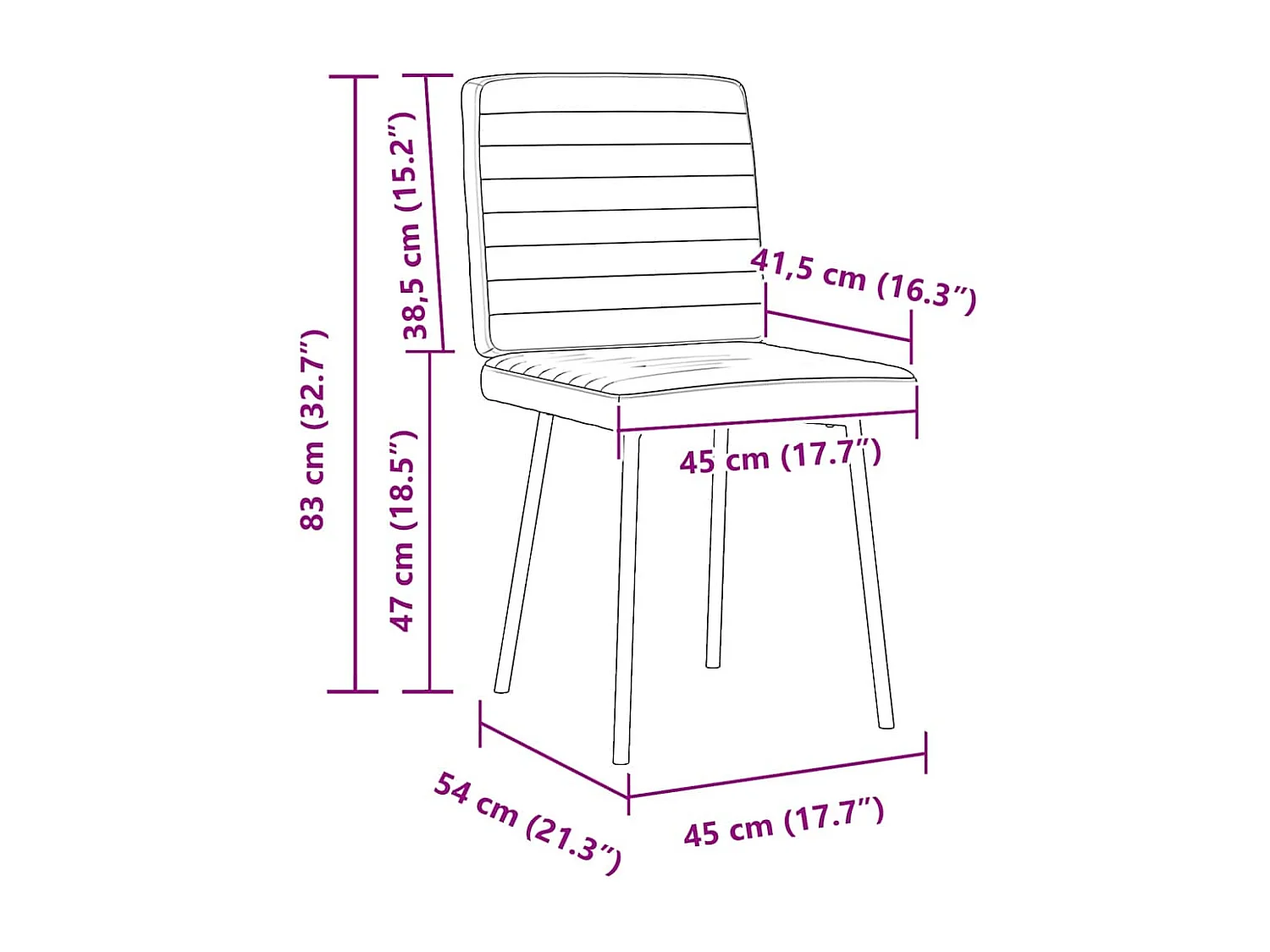 Set di 4 sedie da pranzo in velluto nero