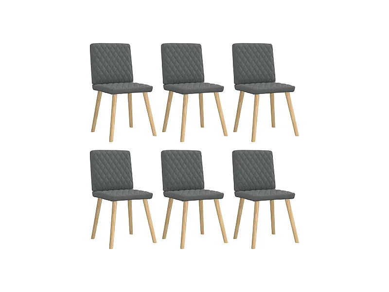 Eetkamerstoelen set van 6 donkergrijze stof