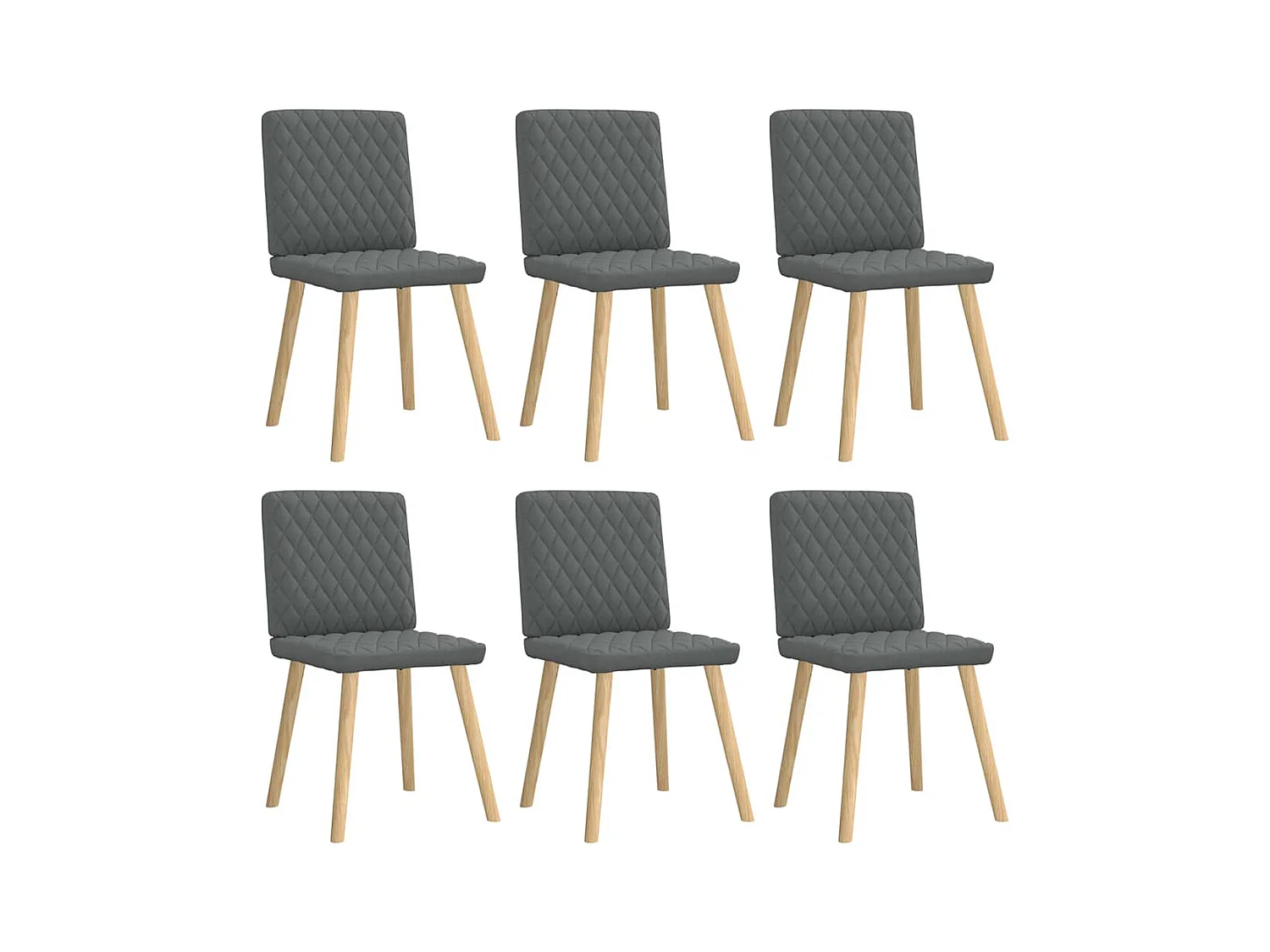 Eetkamerstoelen set van 6 donkergrijze stof