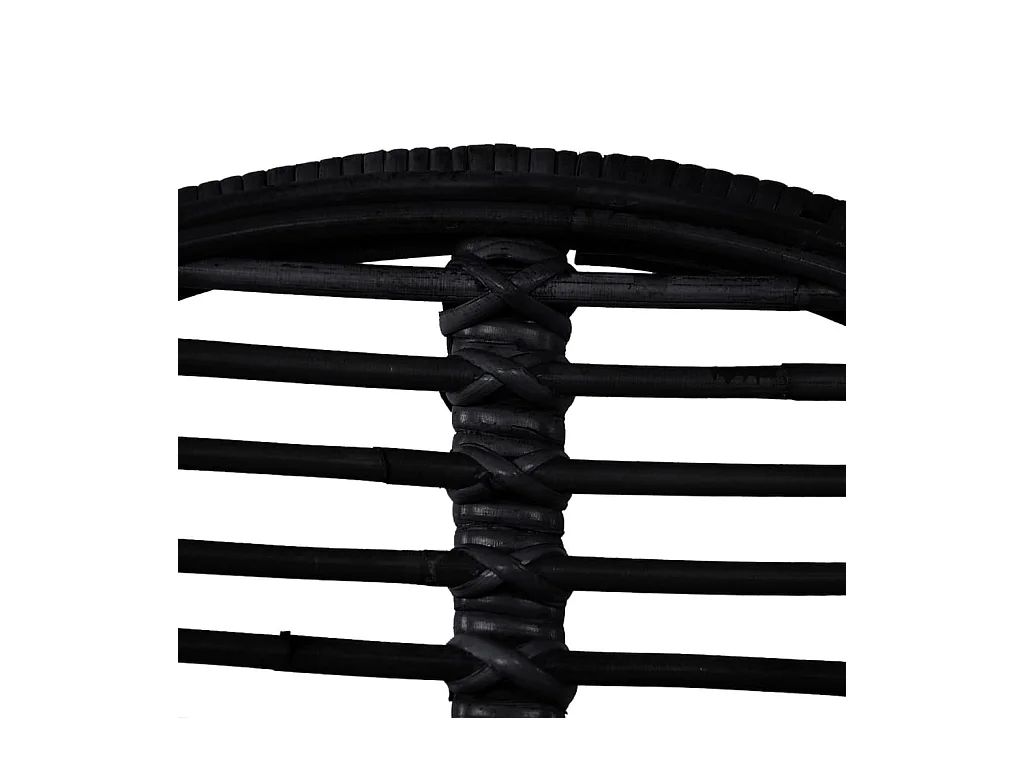 Juego de 6 sillas de comedor de ratán natural negro