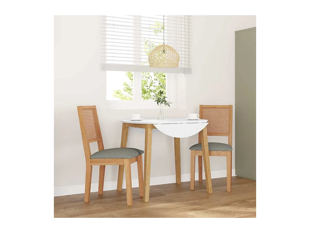 Chaises à manger coussins 2 pcs bois massif caoutchouc