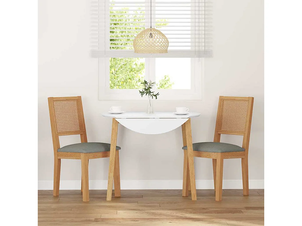 Chaises à manger coussins 2 pcs bois massif caoutchouc