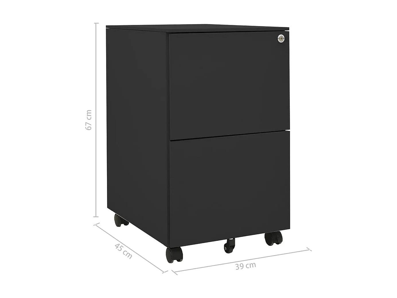 Archivador móvil Antracita 39x45x67 cm Acero