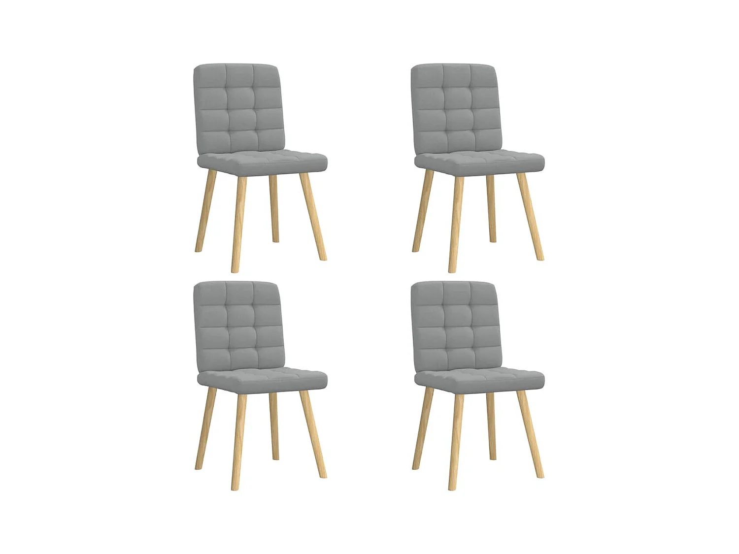 Eetkamerstoelen set van 4 lichtgrijze stof