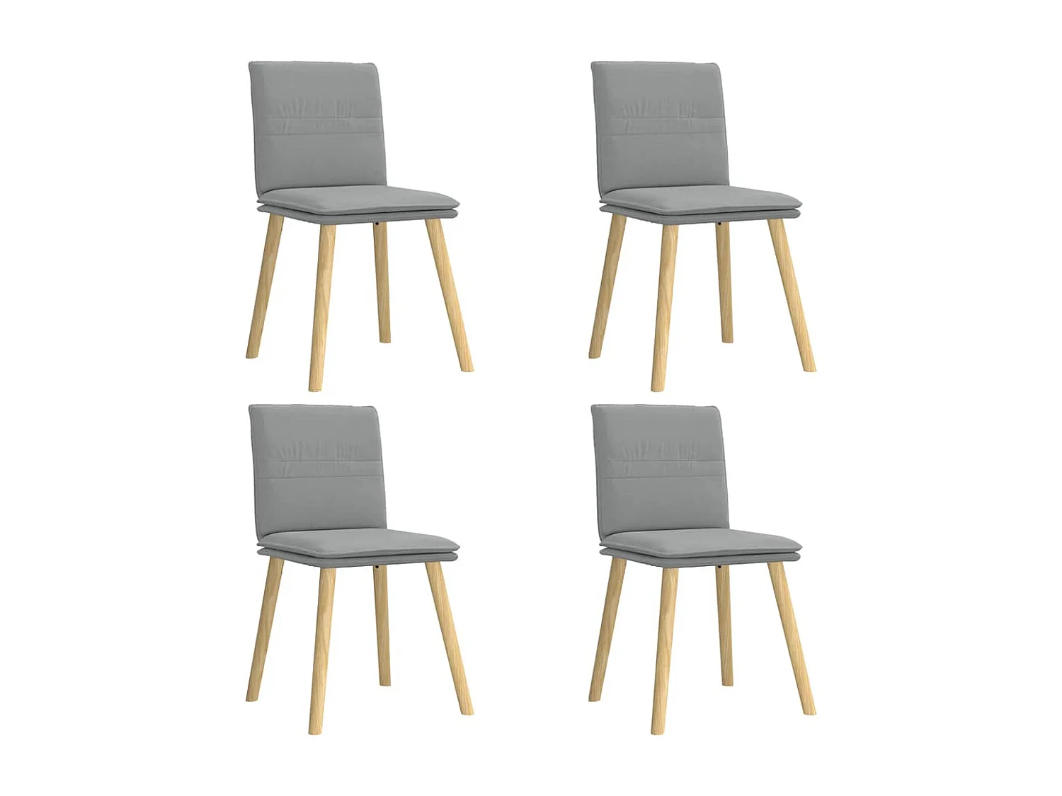 Chaises à manger lot de 4 gris clair tissu