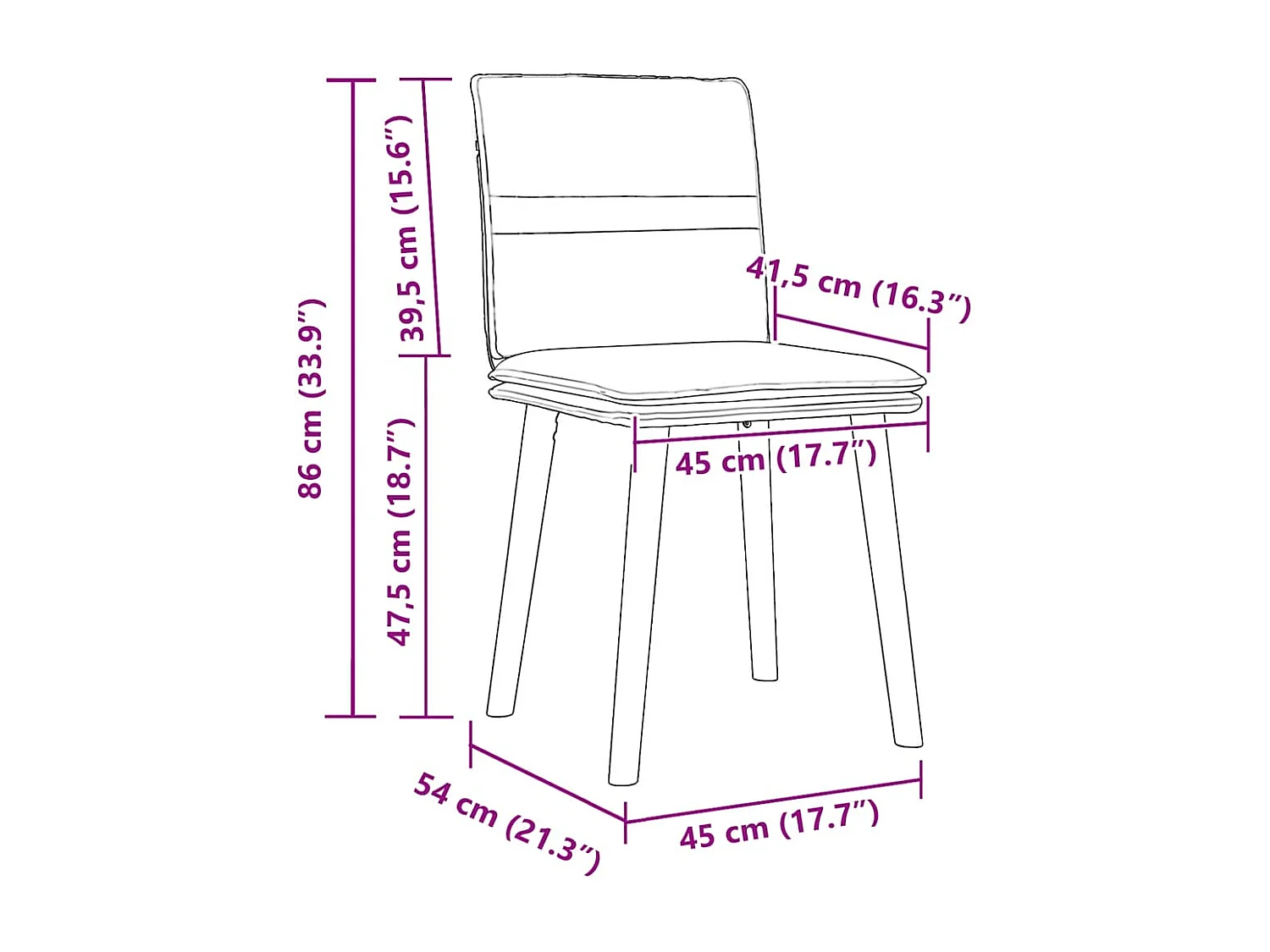 Chaises à manger lot de 4 gris clair tissu