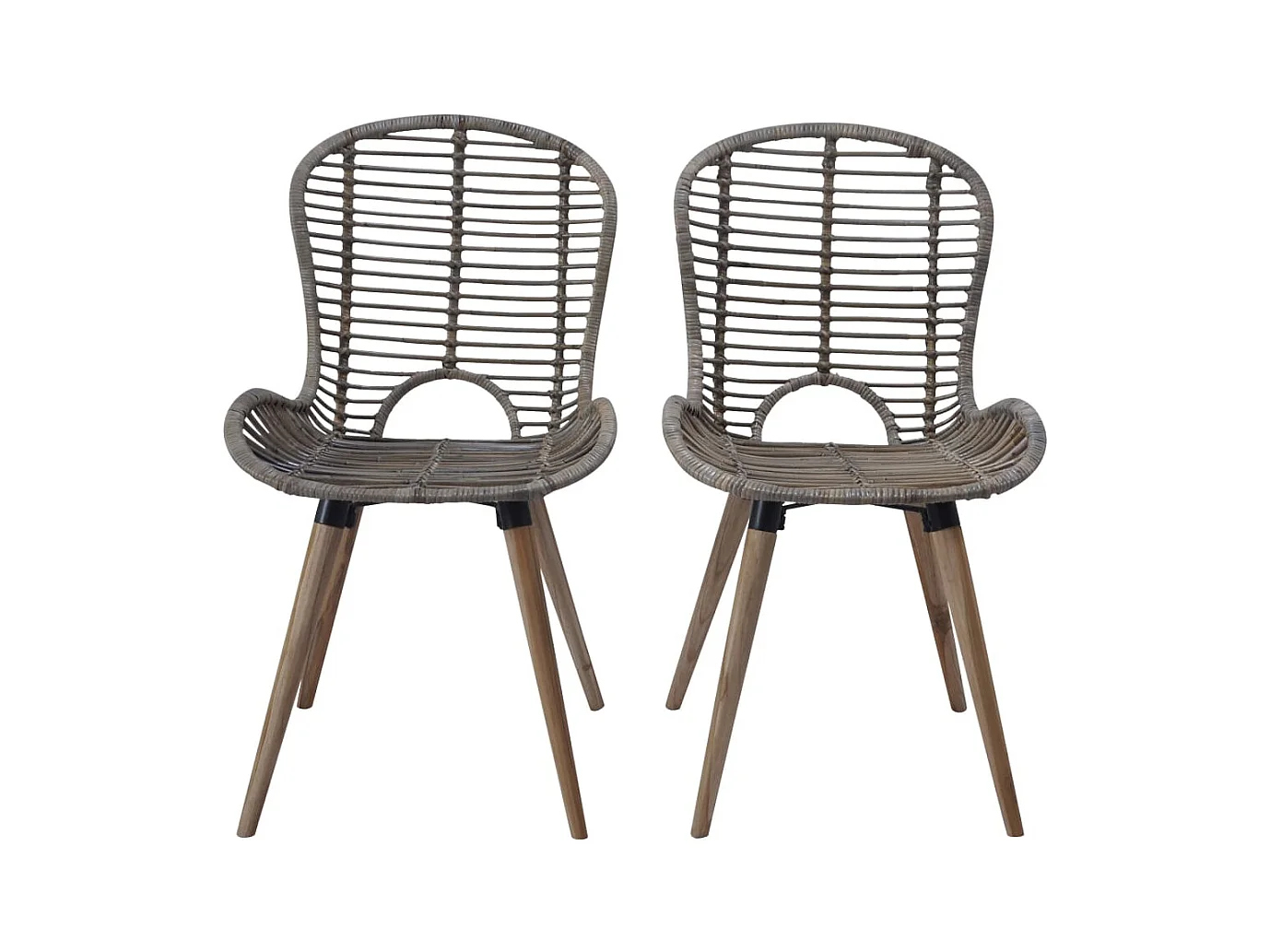 Eetkamerstoelen set van 6 bruin natuurlijk rotan