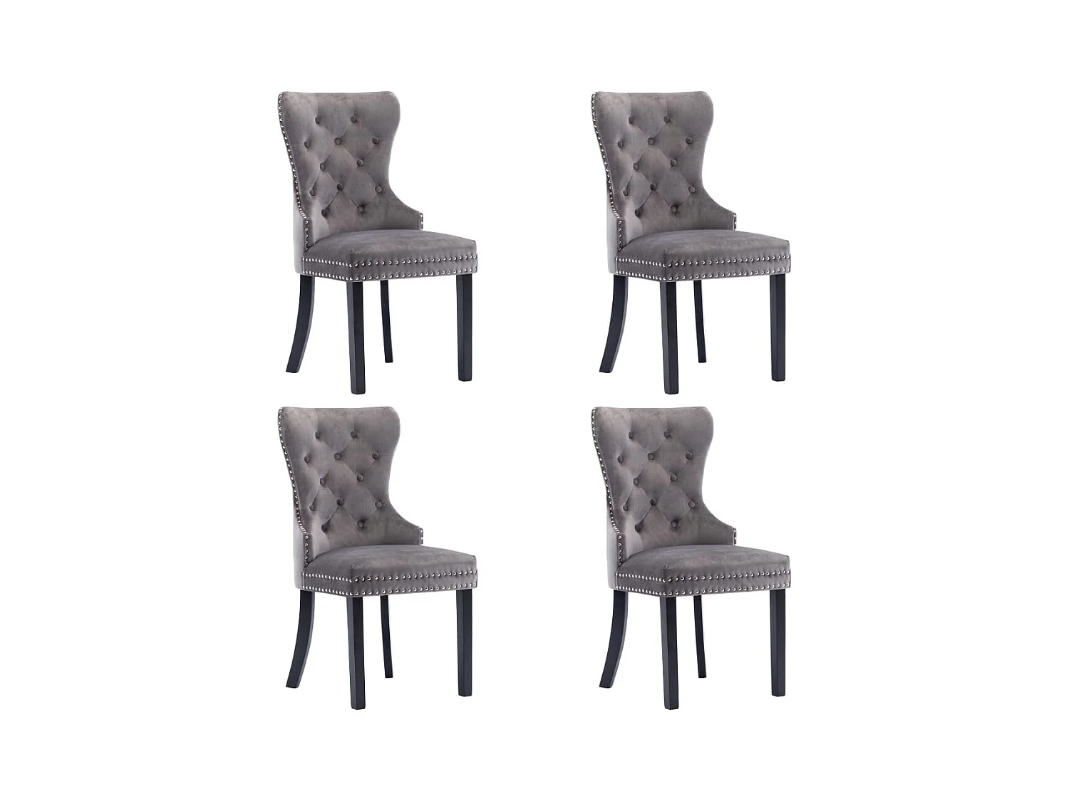 Chaises à manger lot de 4 gris velours