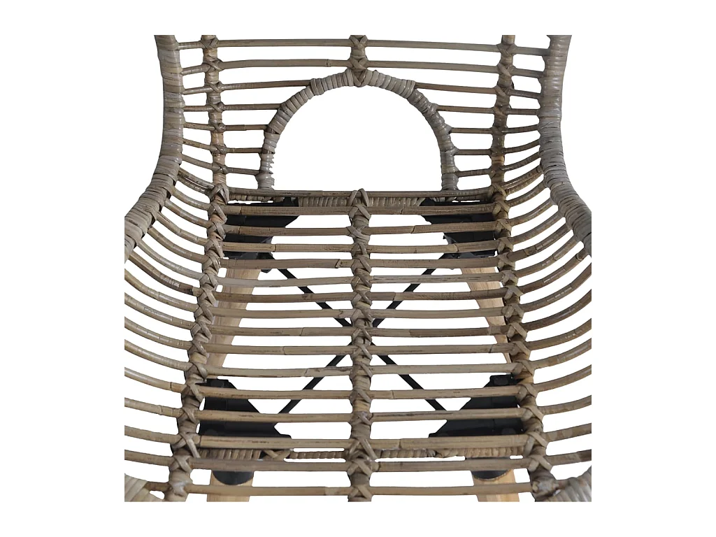 Chaises à manger lot de 2 marron rotin naturel