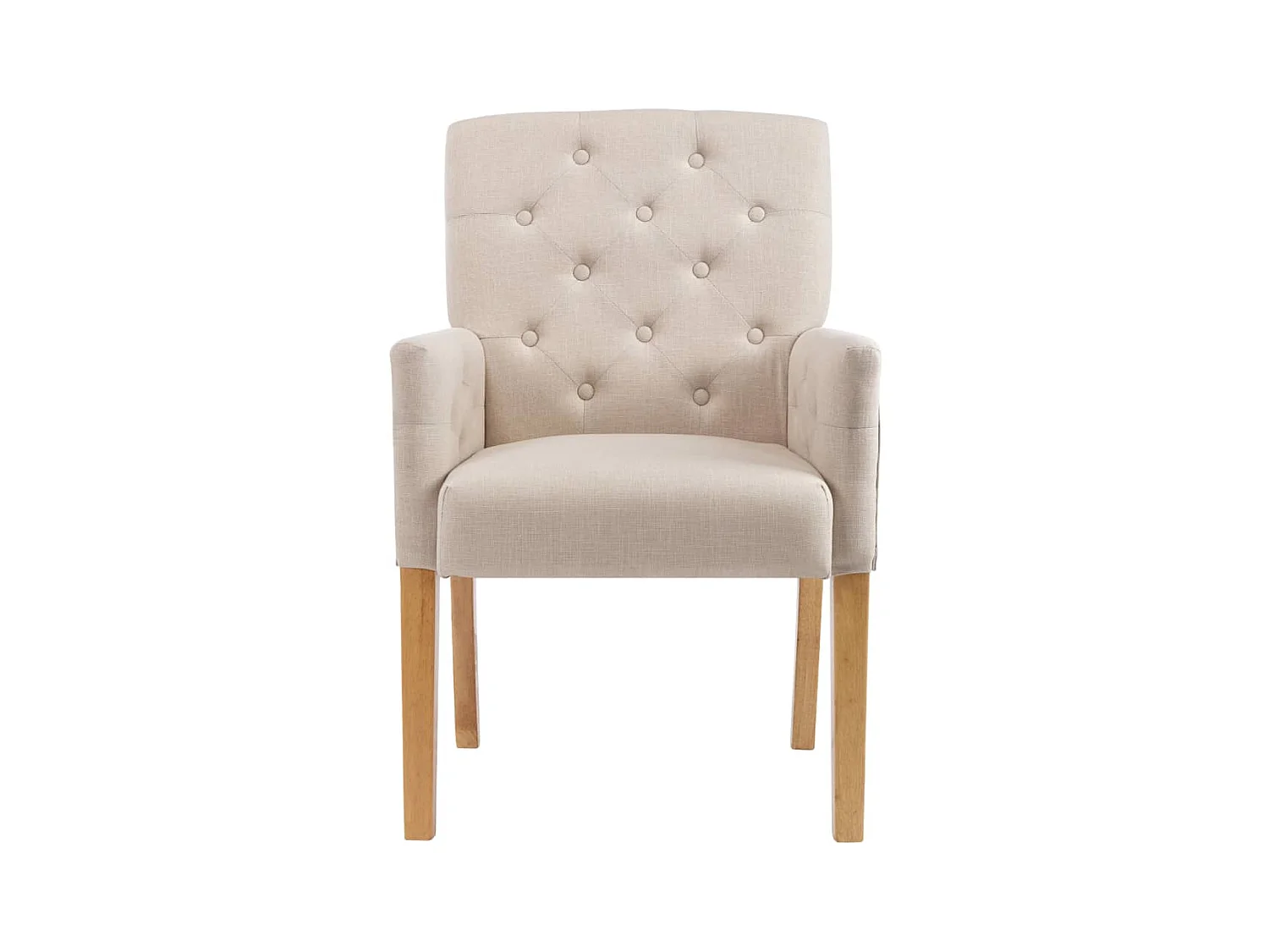 Chaise à manger avec accoudoirs Beige Tissu