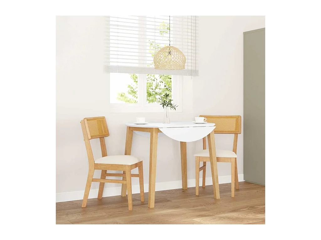 Chaises à manger coussins 2 pcs bois massif caoutchouc