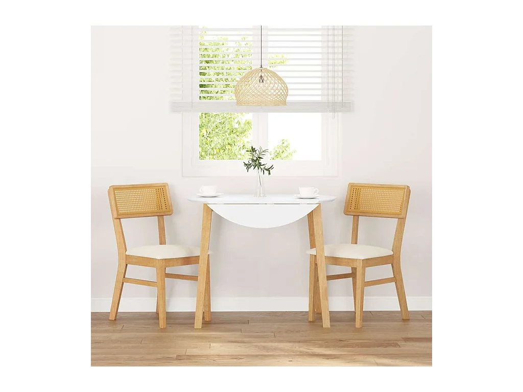 Chaises à manger coussins 2 pcs bois massif caoutchouc