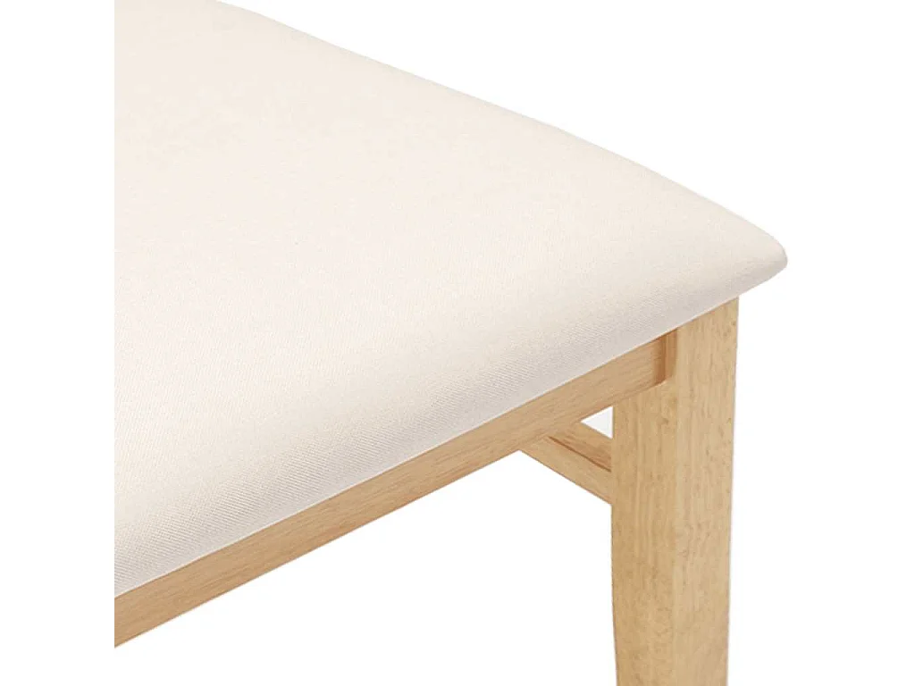 Chaises à manger coussins 2 pcs bois massif caoutchouc