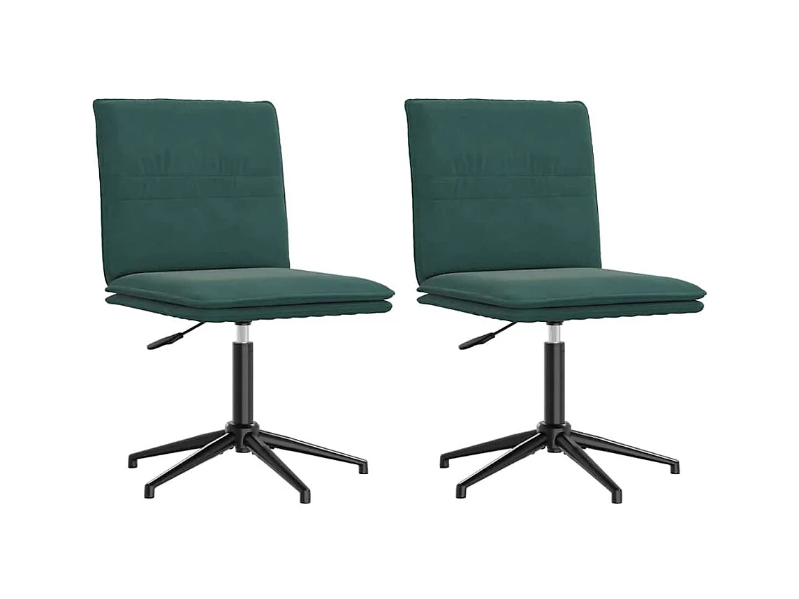 Chaises à manger lot de 2 Vert foncé Velours