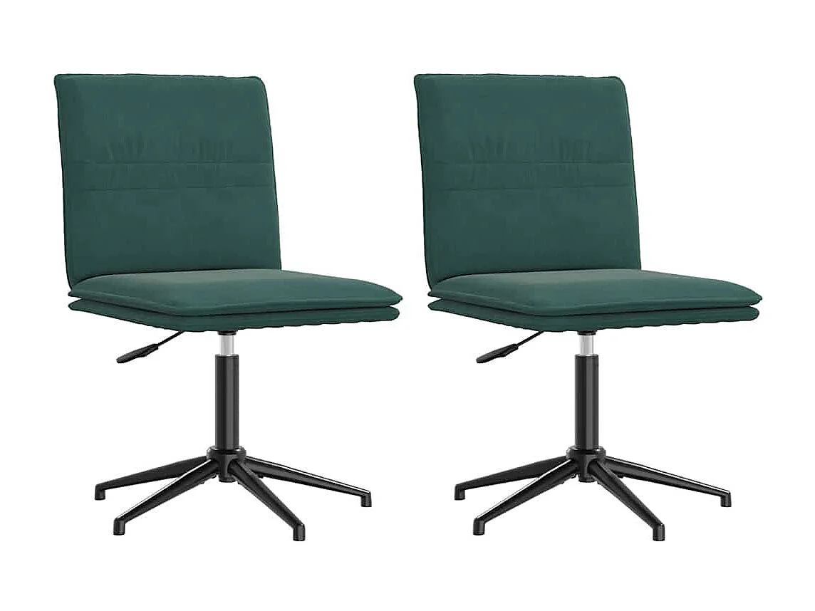 Juego de 2 sillas de comedor de terciopelo verde oscuro