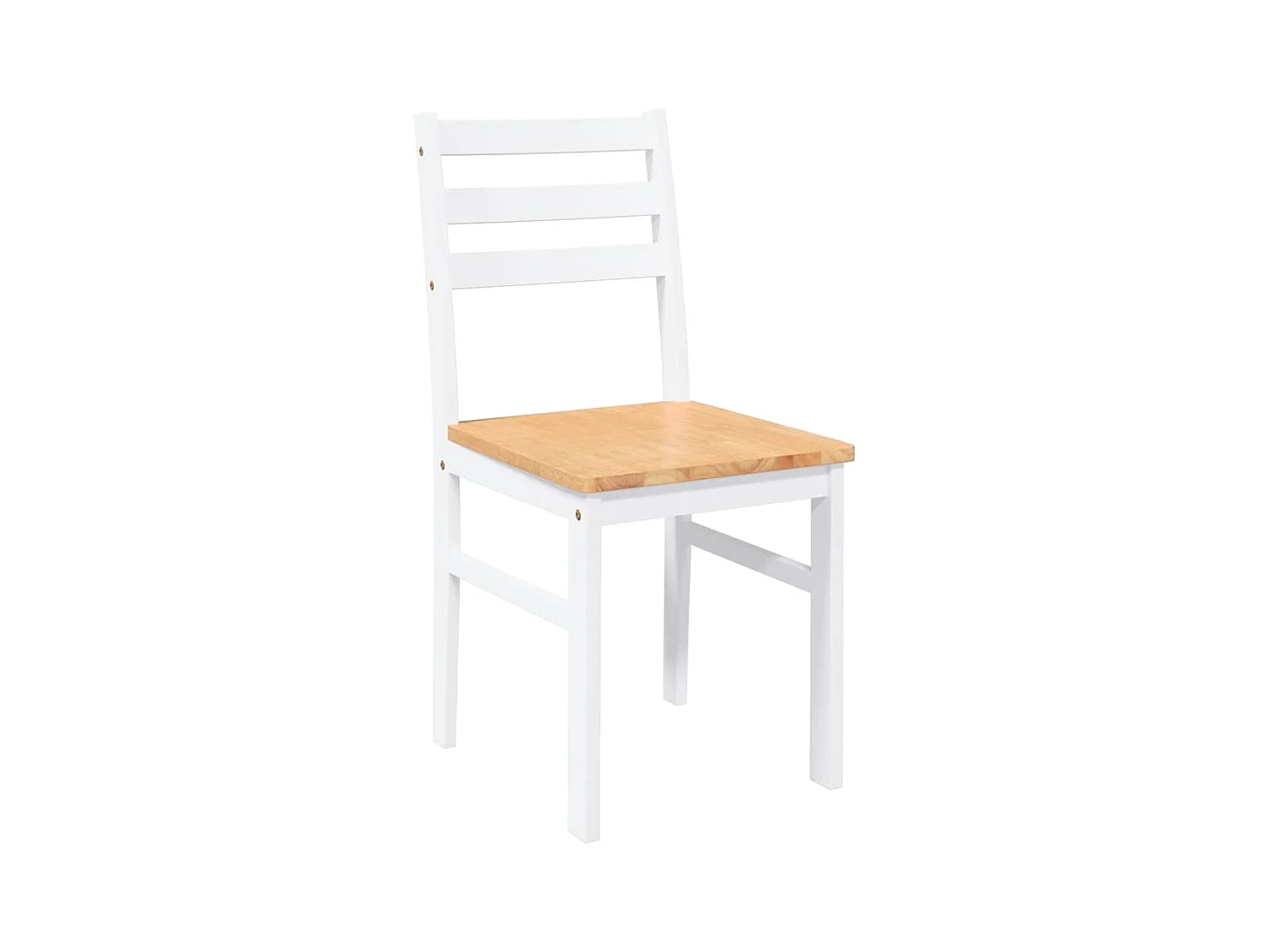 Chaises à manger 2 pcs blanc bois massif caoutchouc