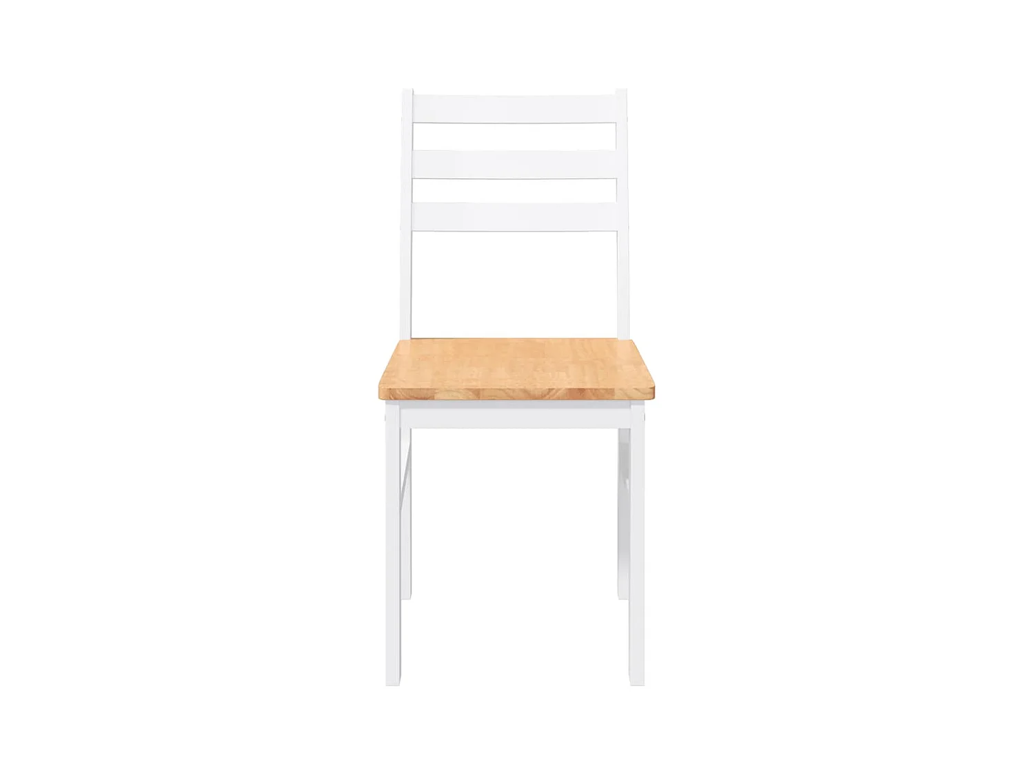 Chaises à manger 2 pcs blanc bois massif caoutchouc