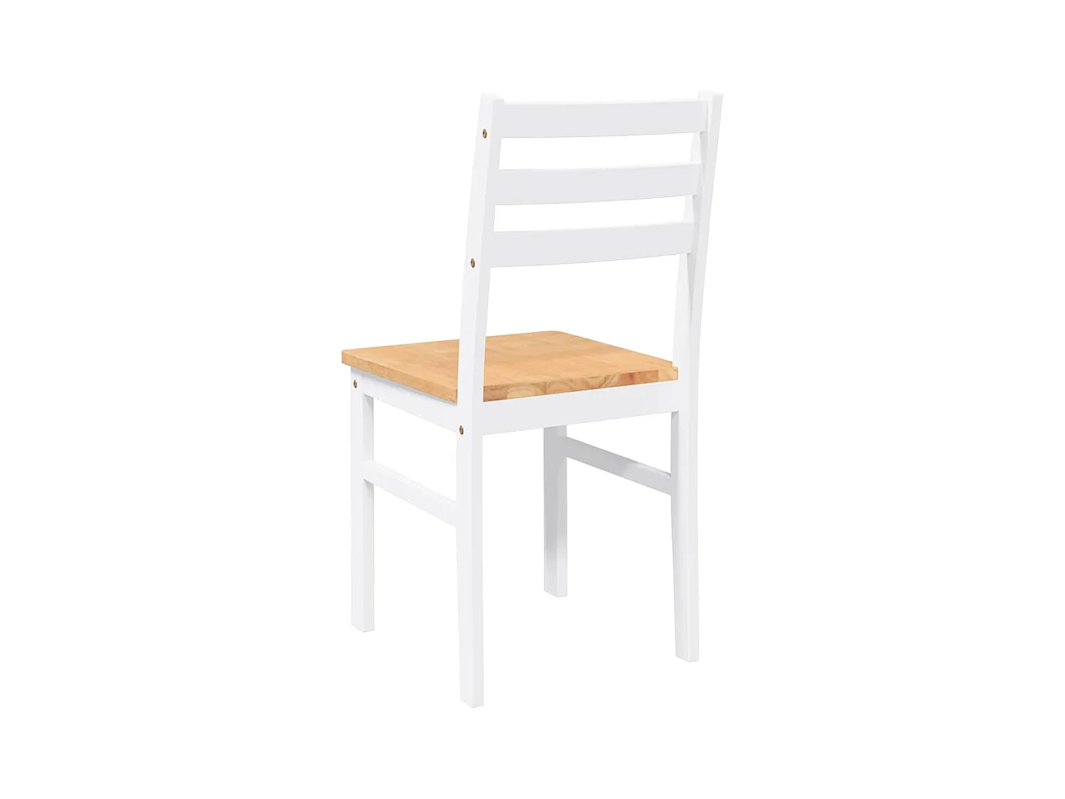 Chaises à manger 2 pcs blanc bois massif caoutchouc