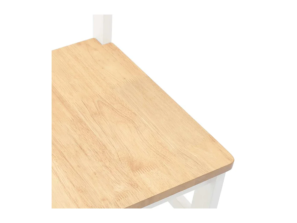 Chaises à manger 2 pcs blanc bois massif caoutchouc