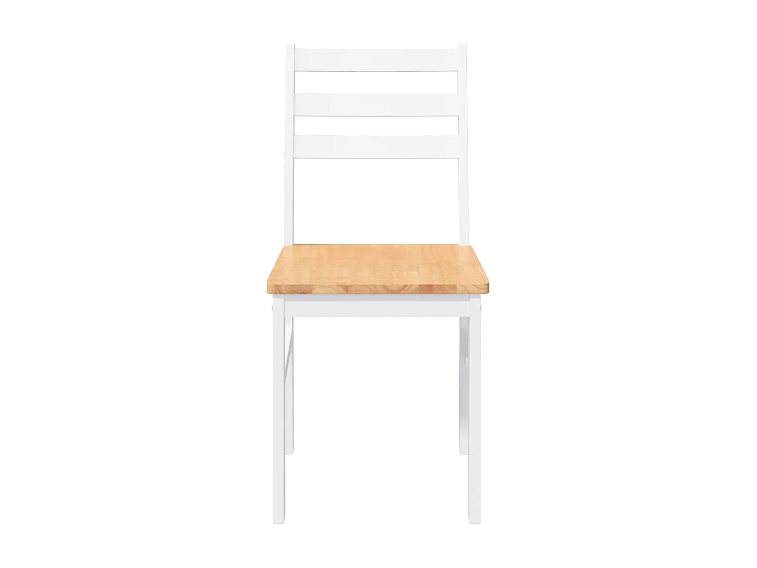 Sedie da pranzo 2 pezzi in legno massello di gomma bianco