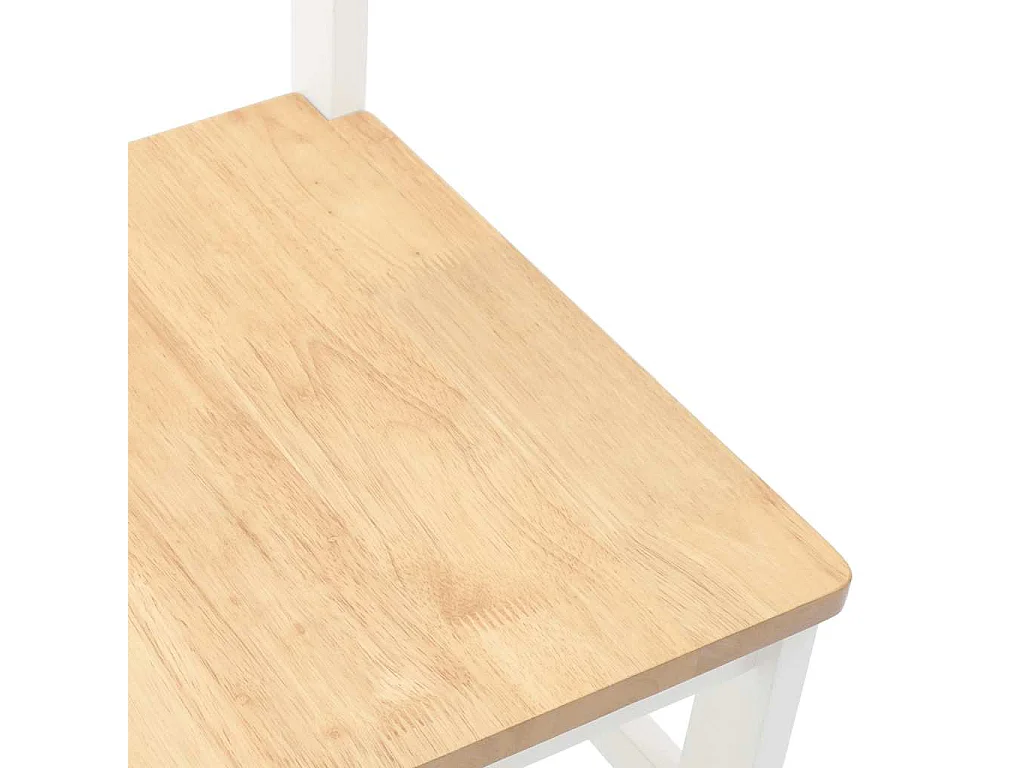 Sedie da pranzo 2 pezzi in legno massello di gomma bianco