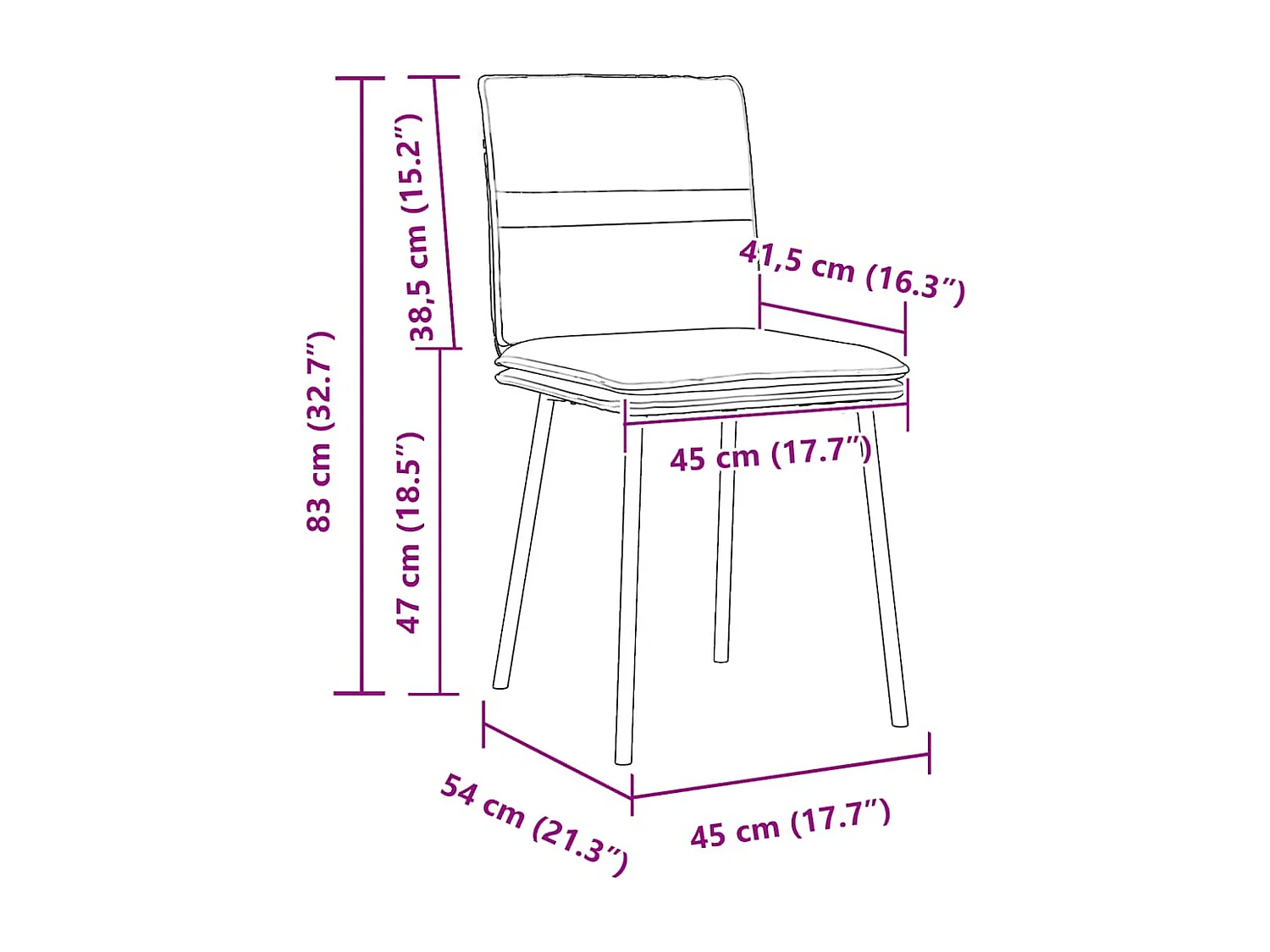 Juego de 2 sillas de comedor de terciopelo gris oscuro
