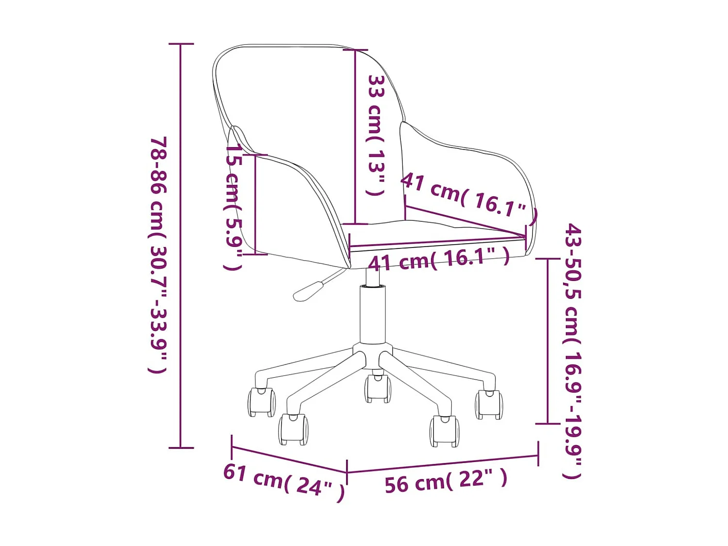 Set van 2 zwarte fluwelen draaibare eetkamerstoelen