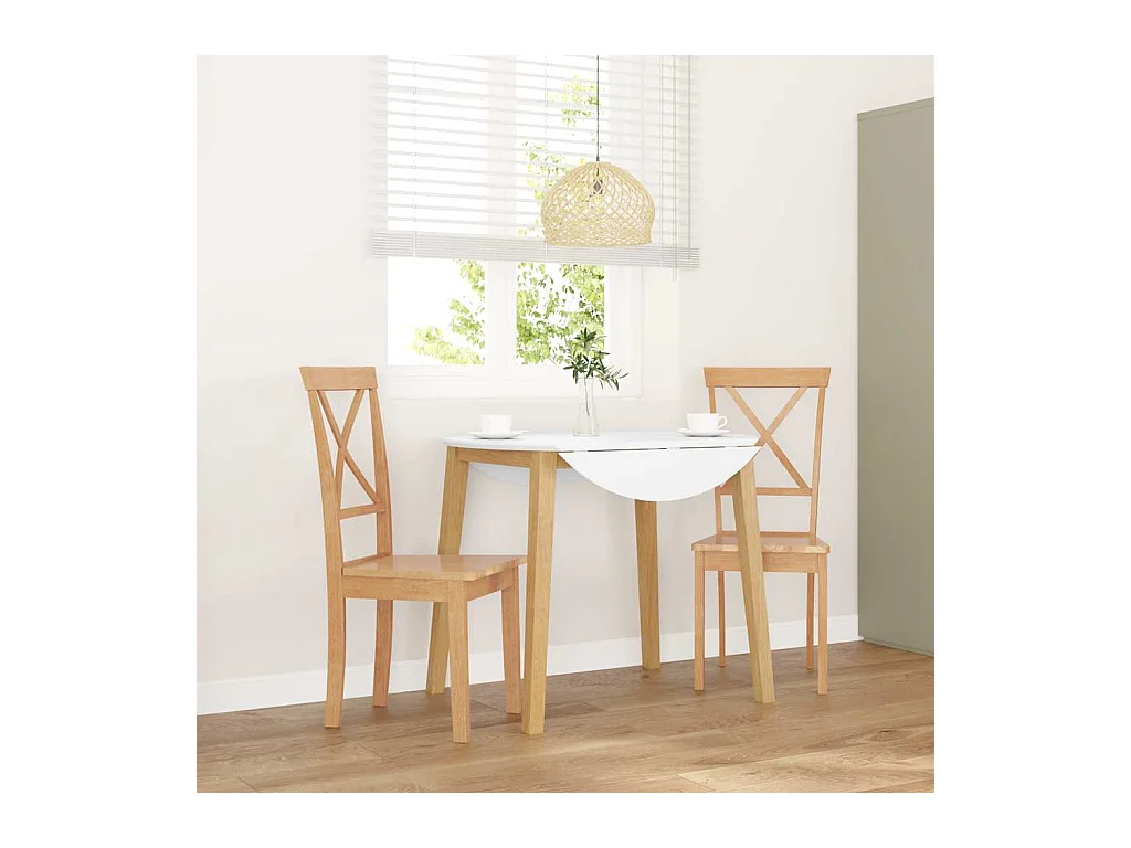 Chaises à manger 2 pcs bois massif caoutchouc